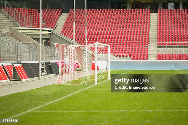 empty football stadium - サッカー場　無人 ストックフォトと画像