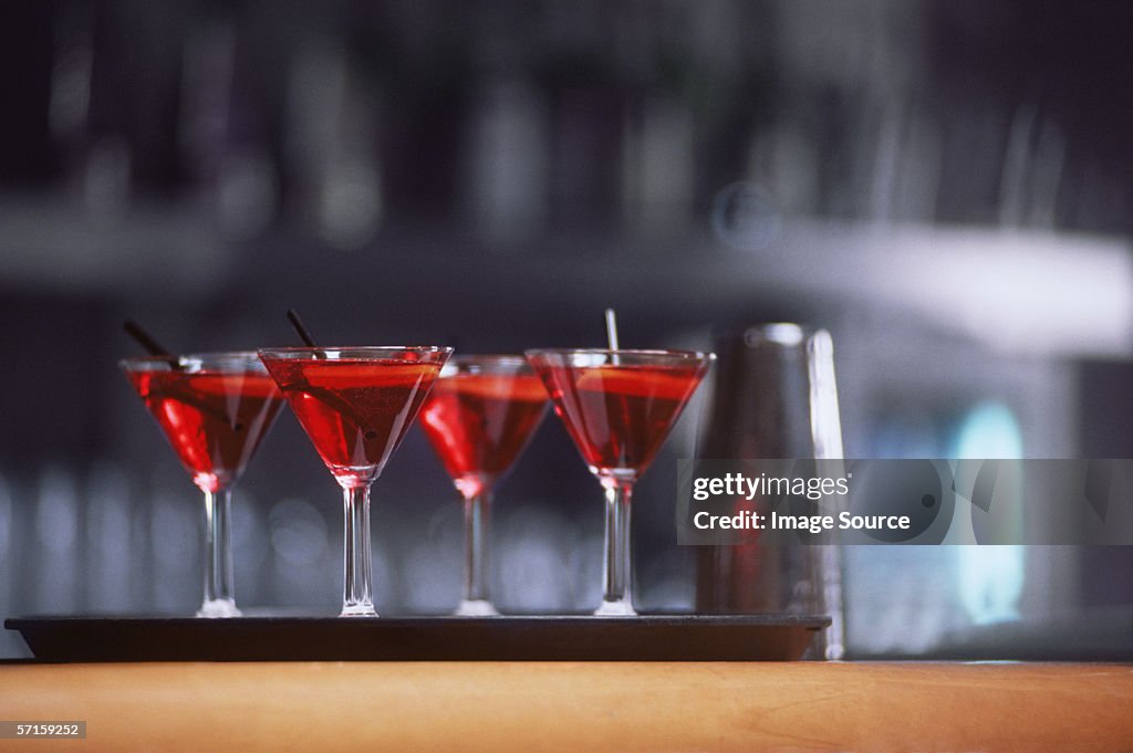 Row of cocktails