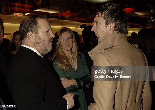 Harvey Weinstein and Jefferson Hack attend the VIP launch party for British couture label Marchesa's Spring/Summer 2006 collection, founded by...