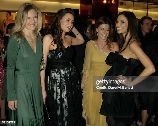 Alana Weston, Camilla Al-Fayed, Francesca Versace and Georgina Chapman attend the VIP launch party for British couture label Marchesa's Spring/Summer...