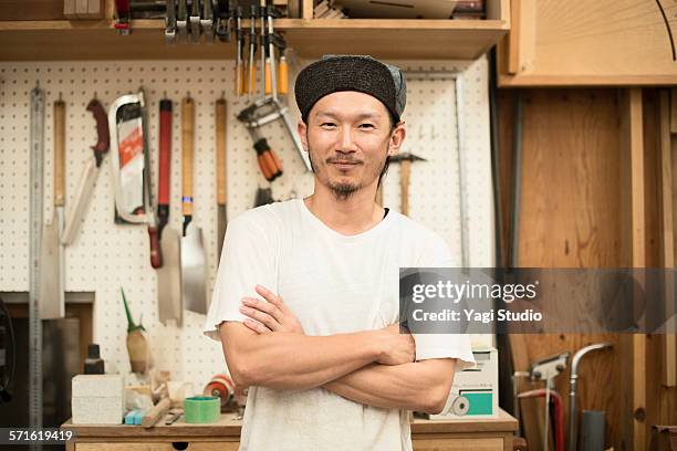 portrait of furniture craftsman - 職人 ストックフォトと画像