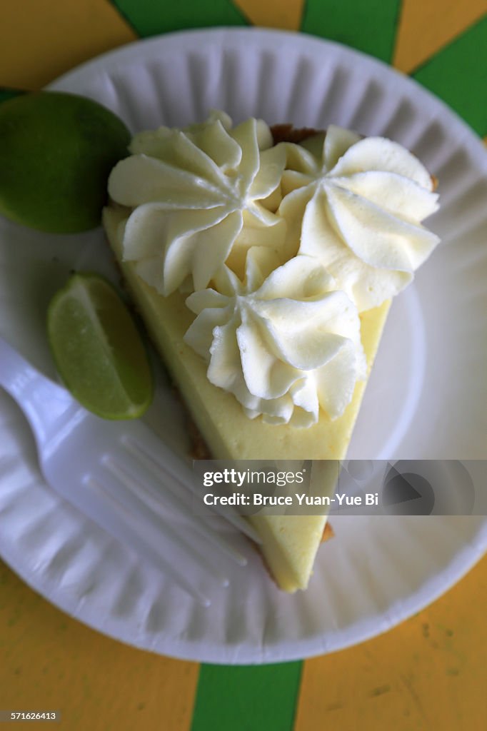 Famous Key Lime Pie served in a local restaurant