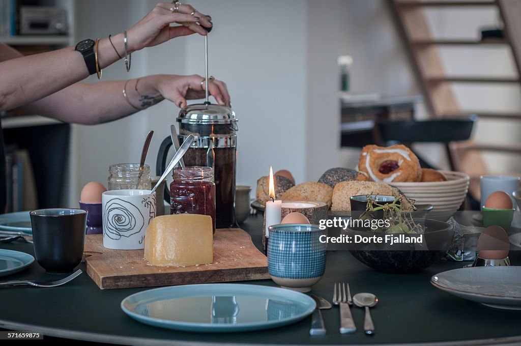 Danish breakfast table