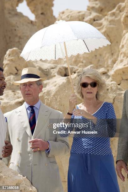 Camilla, Duchess of Cornwall and Prince Charles, Prince of Wales explore an old fort in an oasis town on the fourth day of their 12 day official tour...