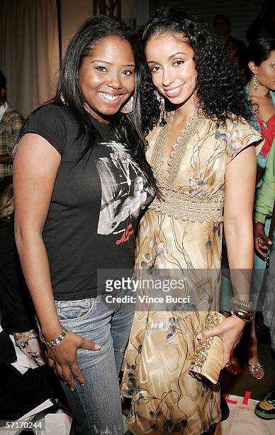 Actress Shar Jackson and recording artist Mya in the front row at the Meghan Fall 2006 show during the Mercedes Benz Fashion Week at Smashbox Studios...