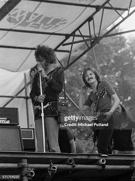 Alexis Korner introduces Steve Marriott and Humble Pie at Hyde Park, London, 3rd July 1971.