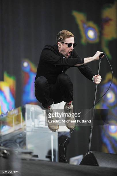 Ricky Wilson of the Kaiser Chiefs performs at the Barclaycard British Summertime gigs at Hyde Park on June 26, 2015 in London, England.