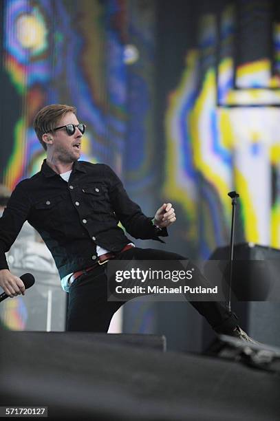 Ricky Wilson of the Kaiser Chiefs performs at the Barclaycard British Summertime gigs at Hyde Park on June 26, 2015 in London, England.