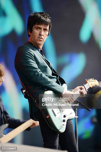 Johnny Marr performs at the Barclaycard British Summertime gigs at Hyde Park on June 26, 2015 in London, England.