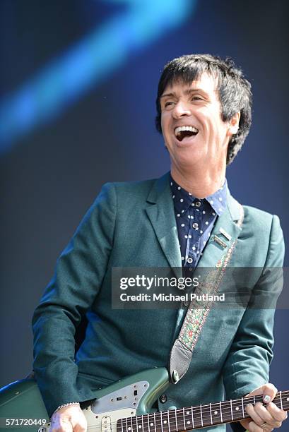 Johnny Marr performs at the Barclaycard British Summertime gigs at Hyde Park on June 26, 2015 in London, England.