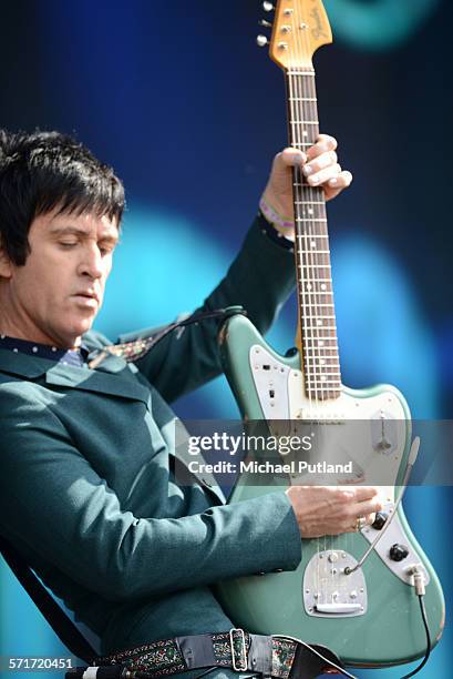 Johnny Marr performs at the Barclaycard British Summertime gigs at Hyde Park on June 26, 2015 in London, England.