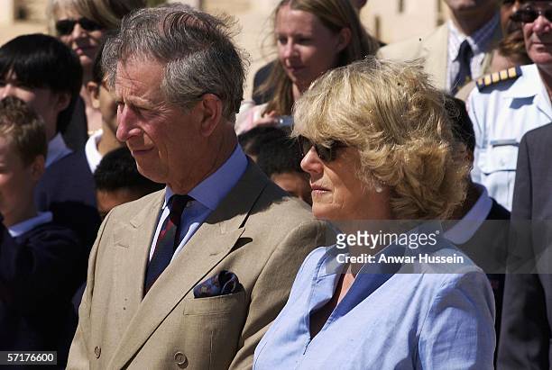 Camilla, Duchess of Cornwall and Prince Charles, Prince of Wales make an emotional visit to the Commonwealth War Graves Cemetry on the fifth day of...