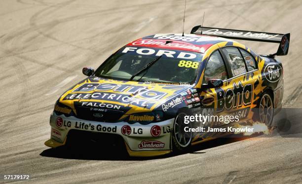 Craig Lowndes in action during Race 1 of the Clipsal 500 which is round one of the V8 Supercar Championship Series on the Adelaide Street Circuit...