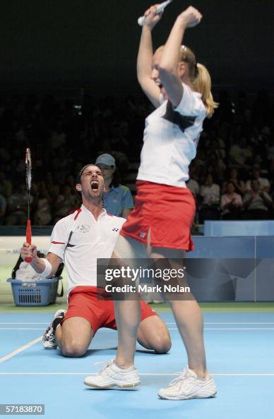 Elizabeth Emms Nathan James Robertson and Gail Elizabeth Emms of England celebrate ...