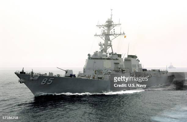 In this handout provided by the U.S. Navy and released on March 26 the guided-missile destroyer USS McCampbell is seen July 26, 2005 in the Pacific...