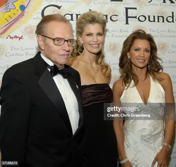 Larry King, Shawn Southwick-King and actress/singer Vanessa Williams pose prior to the Larry King Cardiac Foundation's annual "An Evening with Larry...