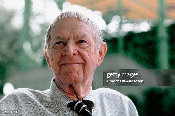 Erskine Caldwell poses while at the Nice Book Fair,Nice,France during October of 1983.