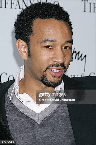 Musician John Legend attends the launch of Frank Gehry's premiere jewelry collection for Tiffany & Co. On March 26, 2006 in Beverly Hills, California.