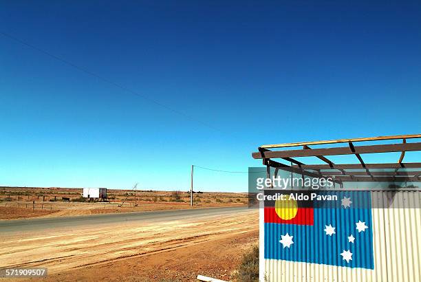 aboriginal flag inserted in the australian flag - aboriginal flag stock-fotos und bilder