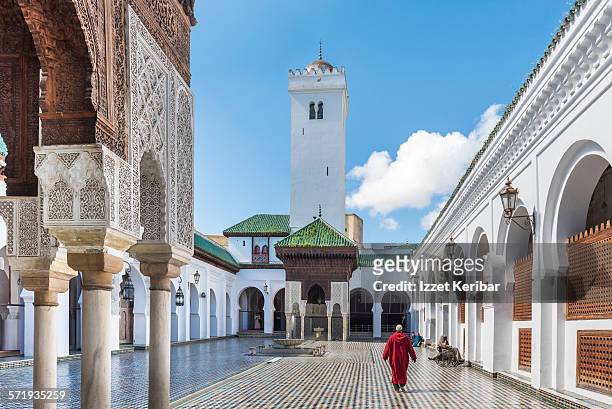 al-qarawiyyin mosque and university in fes - fes morocco stock pictures, royalty-free photos & images