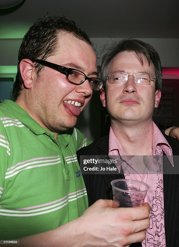 Comedians Alan Carr and Robin Ince is seen backstage on the first ...