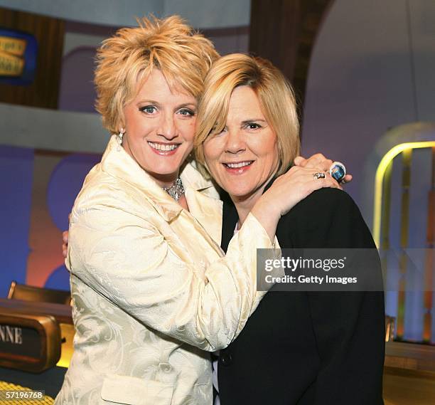 Comedienne Suzanne Westenhoeffer and producer Jean Wiegman pose at a party to premiere GSN's new "I've Got A Secret" game show for the Los Angeles...
