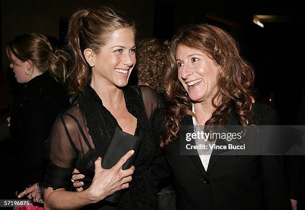 Actress Jennifer Aniston and director Nicole Holofcener arrive at the Sony Pictures Classics premiere of the film "Friends with Money" held at The...