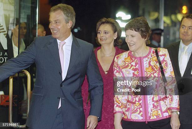 British Prime Minister Tony Blair and his wife Cherie are met by New Zealand Prime Minister Helen Clark before addressing a gathering to celebrate...