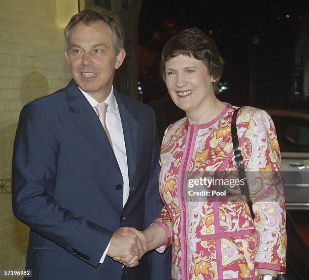 British Prime Minister Tony Blair is greeted by New Zealand Prime Minister Helen Clark before addressing a gathering to celebrate 150 year of the...