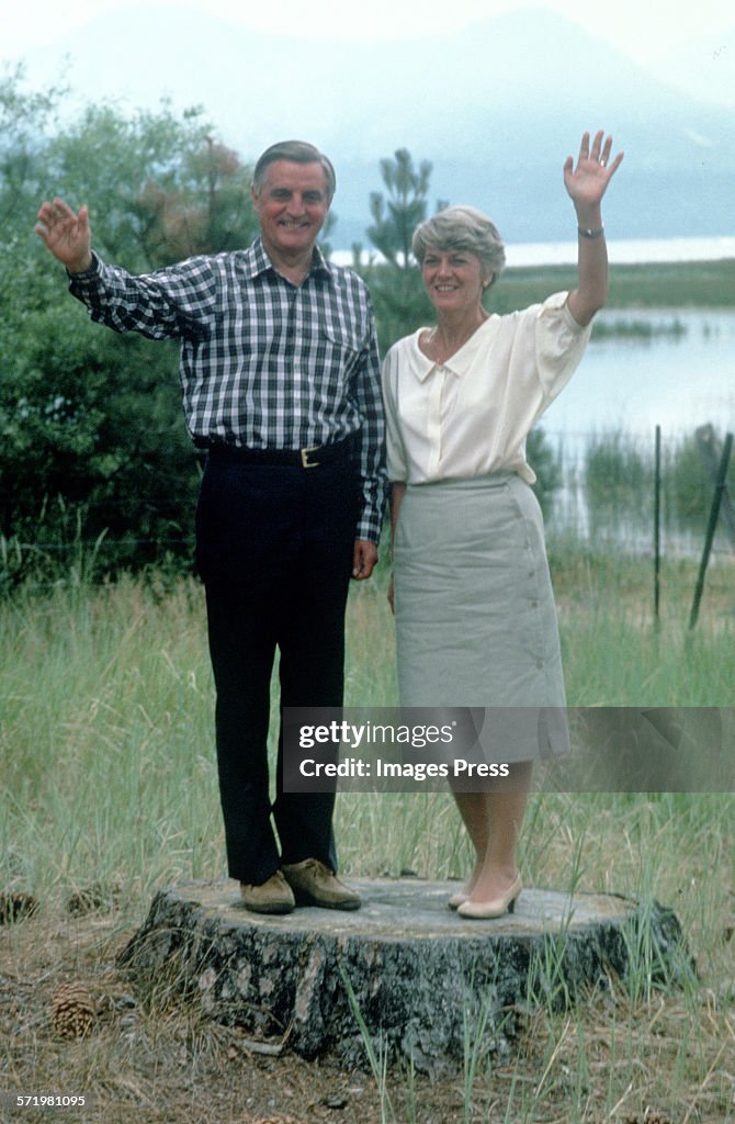 Democratic Hopefuls Walter Mondale and running mate Geraldine Ferraro...