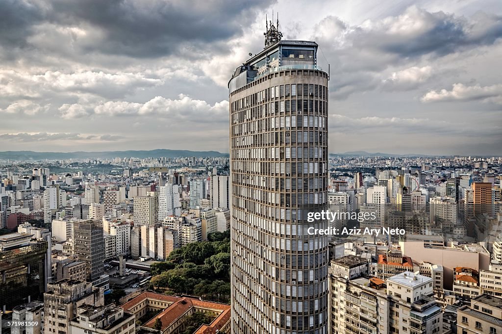 View of the Italy building above city skyscrapers, Sao Paulo, Brazil