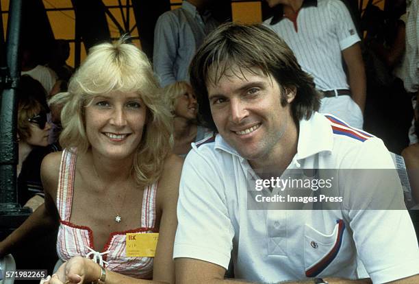 Bruce Jenner and first wife Chrystie attend a tennis match circa 1977 in New York City.