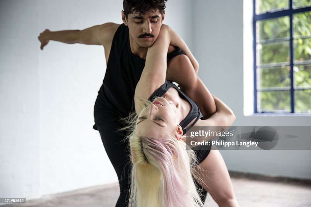 Dancers practising in studio