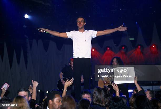 Enrique Iglesias in concert at Madison Square Garden circa 1999 in New York City.