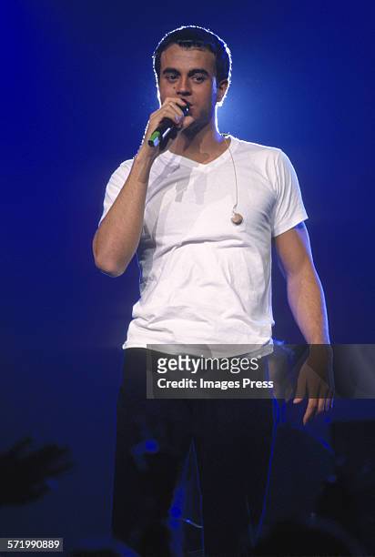 Enrique Iglesias in concert at Madison Square Garden circa 1999 in New York City.