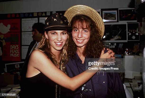 Debbie Gibson and sister circa 1989 in New York City.