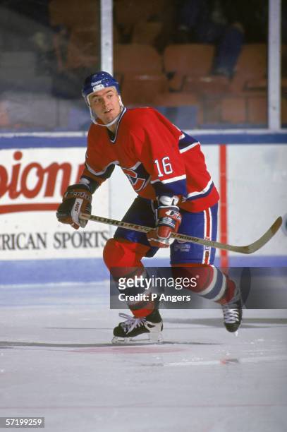 Canadian professional hockey player Darcy Tucker of the AHL's Fredericton Canadiens participates in a road game, December 1995. The Fredericton...