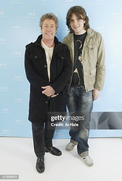 Roger Daltrey and James Walsh of Starsailor pose backstage s on the second night of a series of concerts and events in aid of Teenage Cancer Trust...