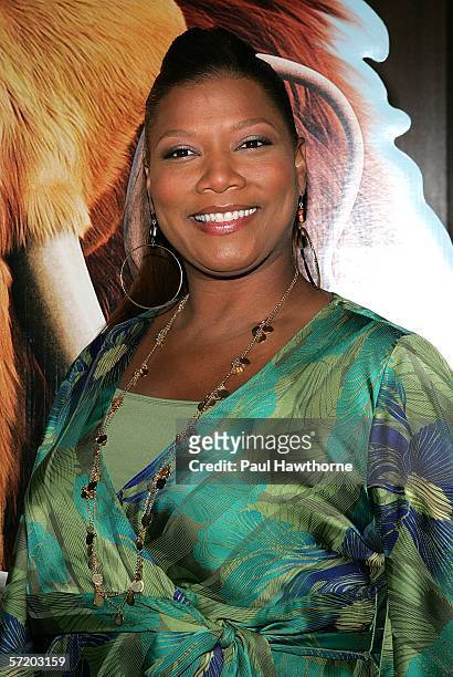 Actress Queen Latifah attends a special screening of "Ice Age: The Meltdown" presented by Twentieth Century Fox and NBA Cares at the Ziegfeld Theatre...