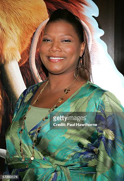 Actress Queen Latifah attends a special screening of "Ice Age: The Meltdown" presented by Twentieth Century Fox and NBA Cares at the Ziegfeld Theatre...