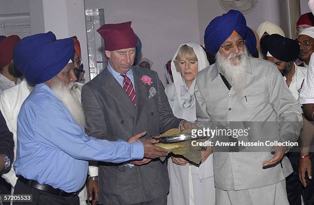 Prince Charles, Prince of Wales and Camilla, Duchess of Cornwall visit the Anadpur Sahib Gurdwara on the eighth day of a 12 day official tour...