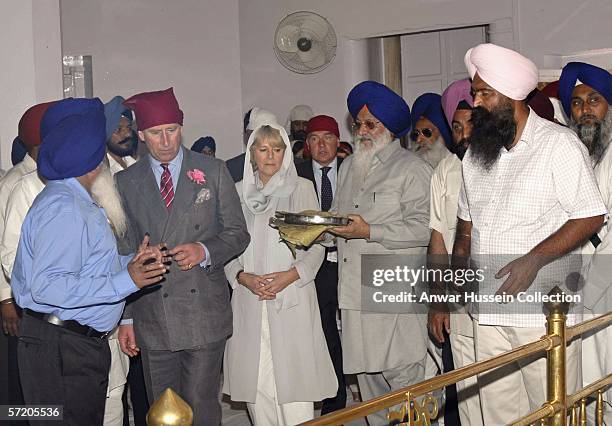 Prince Charles, Prince of Wales and Camilla, Duchess of Cornwall visit the Anadpur Sahib Gurdwara on the eighth day of a 12 day official tour...