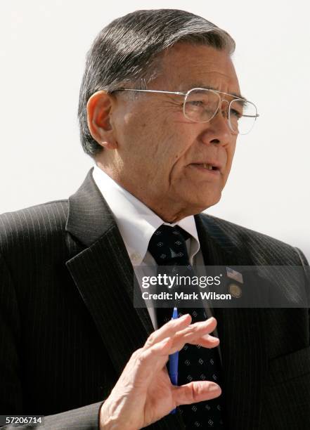 Transportation Secretary Norman Transportation Secretary Norman Mineta announces new fuel standards for sport utility vehicles during a news...