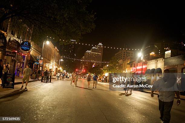 6th street - austin nightlife stock pictures, royalty-free photos & images