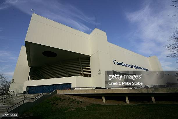 The outside view of the Continental Airlines Arena as seen before the New Jersey Devils battle the Buffalo Sabres on March 30, 2006 in East...