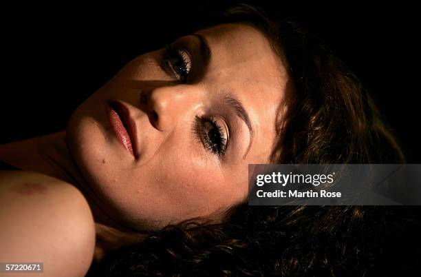 Ina Menzer of Germany poses during the photocall on March 30, 2006 in Hamburg, Germany. The WIBF Featherweight Championship fight between Ina Menzer...