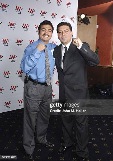 Paul Gonzales, 1984 Gold Medal Winner Boxing and Fritz Zermeno at the Launch Party of W Radio at the Music Box at the Henry Fonda Theatre on March...