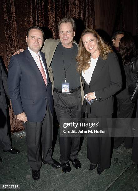 Jamie Polanco, CEO Grupo Latino De Radio, Chris Little, News Director KFI Radio and Sonia Dula' , President Grupo Latino De Radio at the Launch Party...