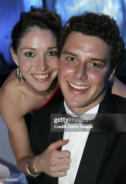 Giaan Rooney poses with her partner during the Grand Prix Ball on day two of the Australian Formula One Grand Prix at the Crown Palladuim March 31,...