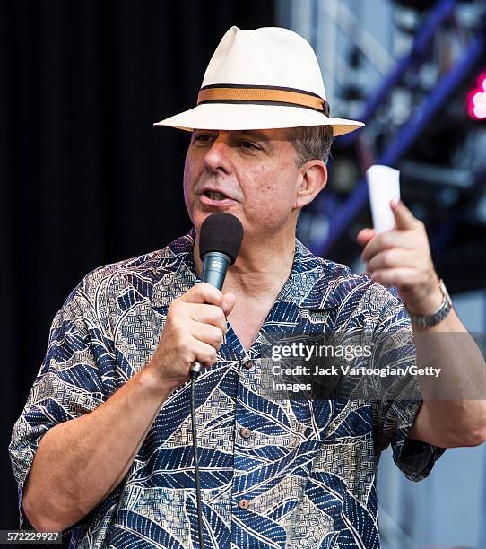 President of Lincoln Center Jed Bernstein introduces the Watkins Family Hour Band and guests for a performance in celebration of the 50th anniversary...